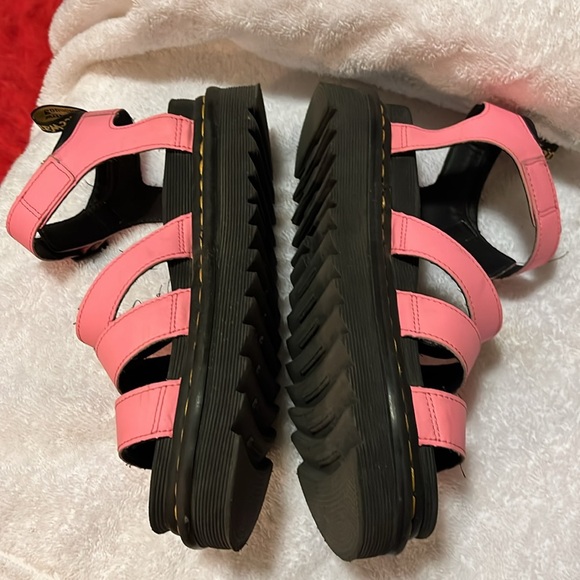 Dr. Martens Pink and Black Chunky Platform Sandals - Picture 2 of 12